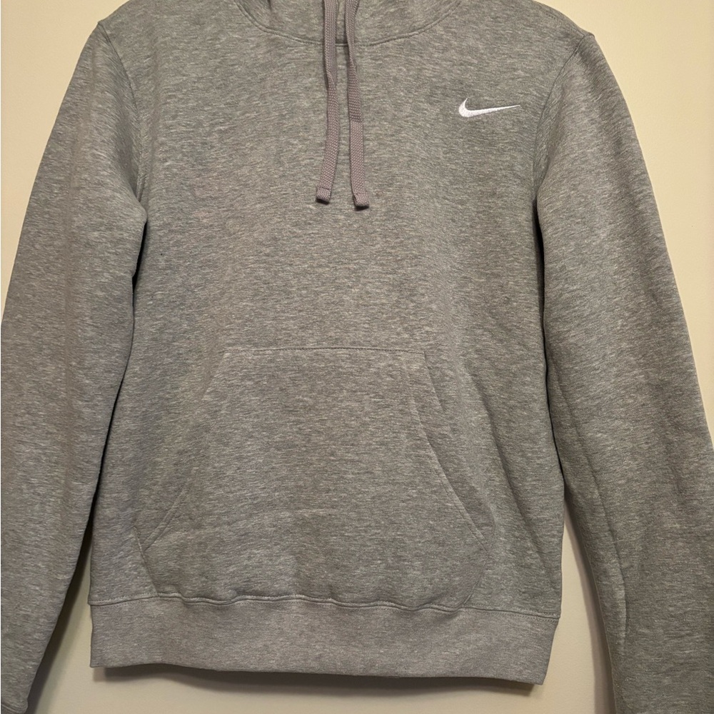 Nike Gray Men's Pullover Hoodie with White Swoosh